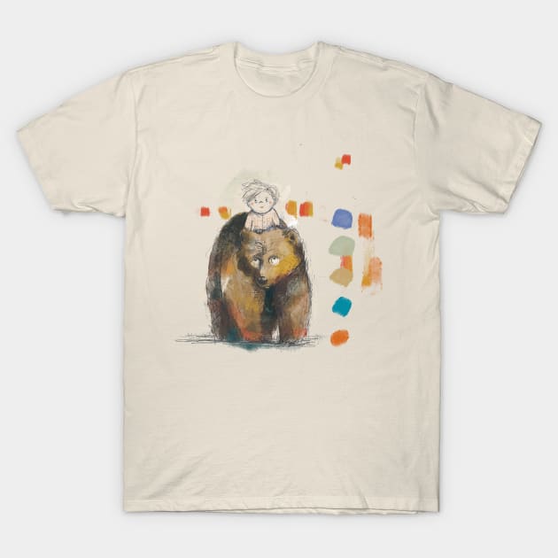 Boy on bear T-Shirt by Kristof